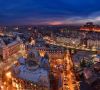 Nächtlicher Blick aufs rumänische Bukarest