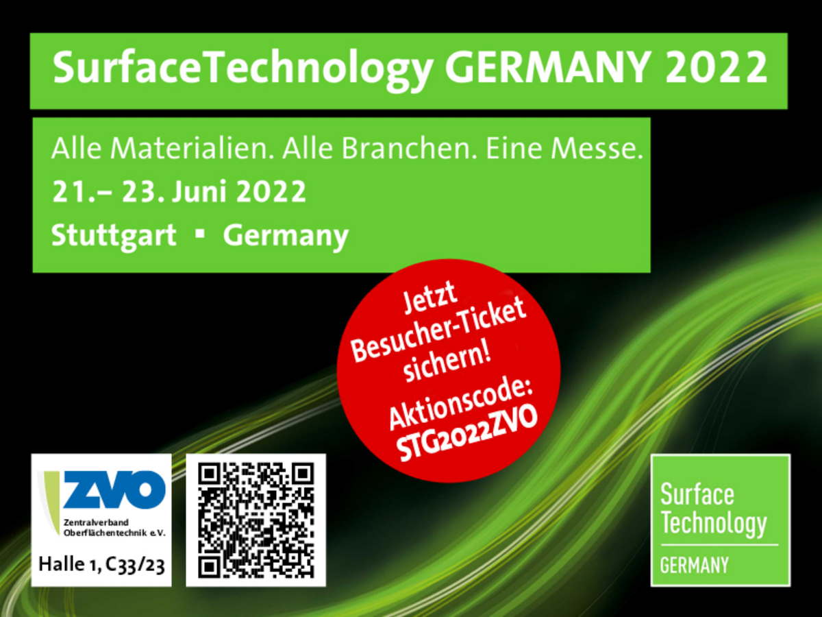 ZVO mit 57 Mitausstellern auf Surface Technology GERMANY 2022